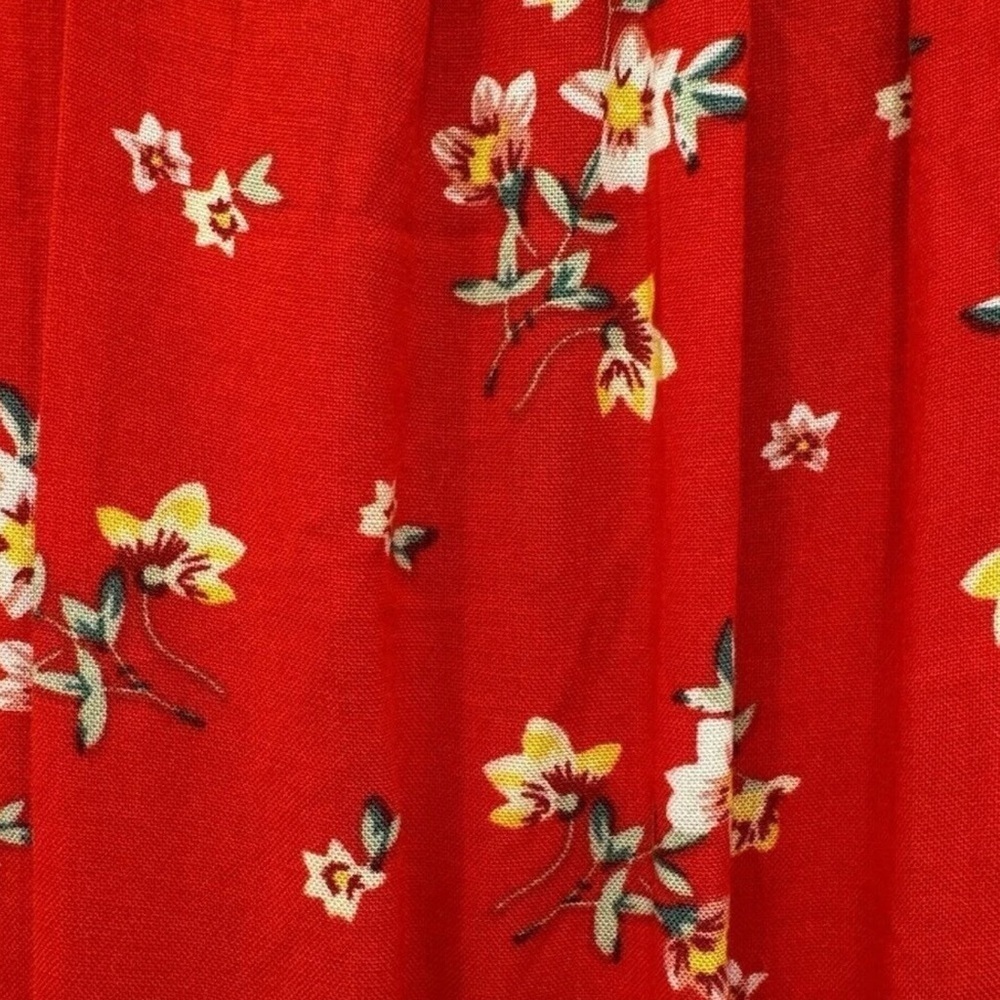 Anthropologie Sunday Mi Amor XS Red Floral V Neck long dress Extra small EUC - Picture 8 of 9
